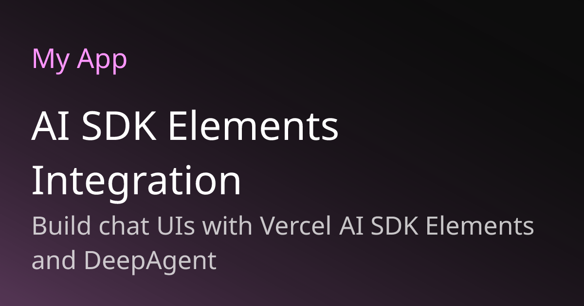 AI SDK Elements Integration